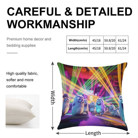 Lemmings Party Linen Throw Pillow Cover
