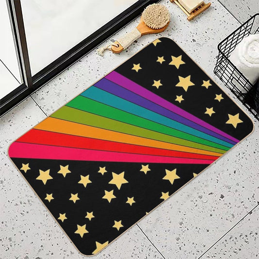 Stars And Rainbow Non-Slip Bath Mat
