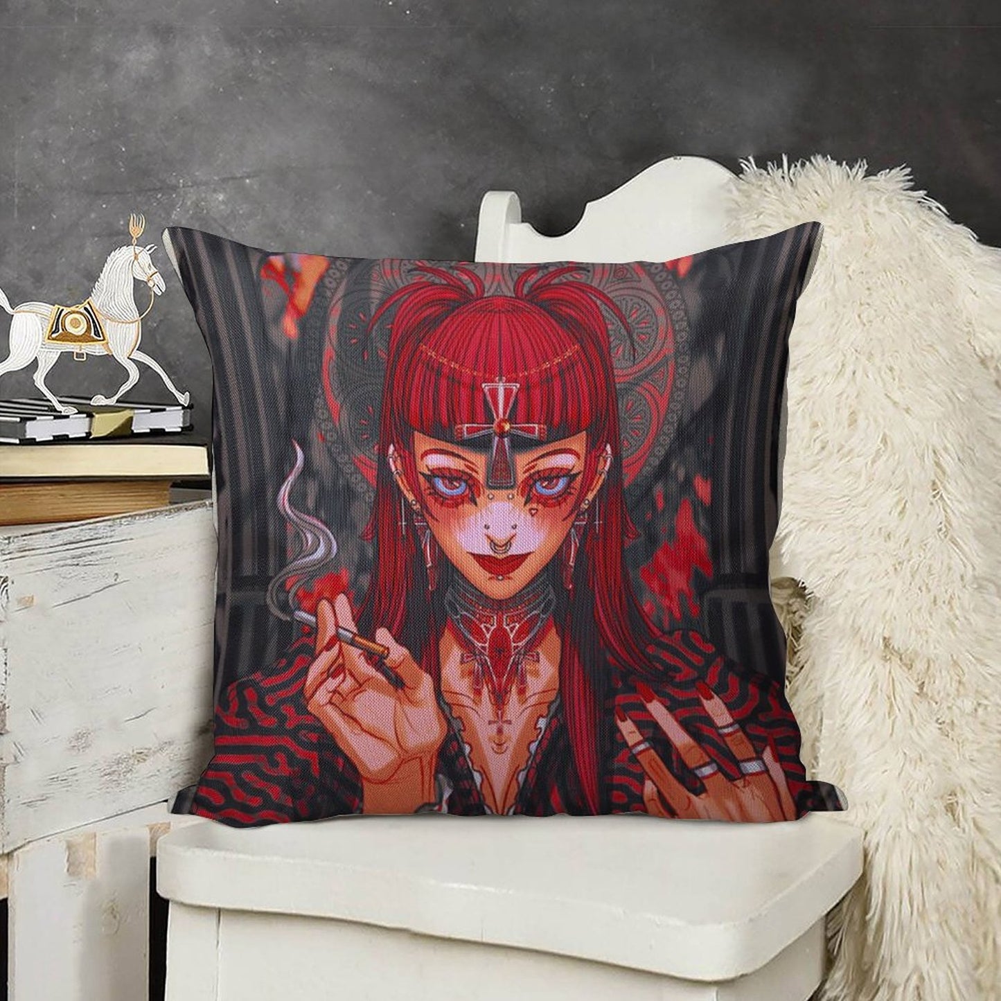 Darkness Linen Throw Pillow Cover
