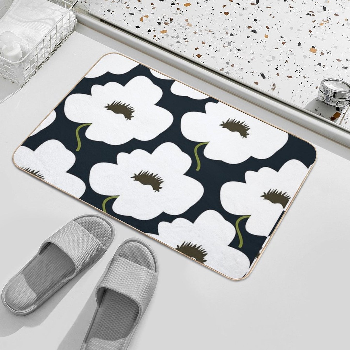 B&W Finnish Flower Bath Mat