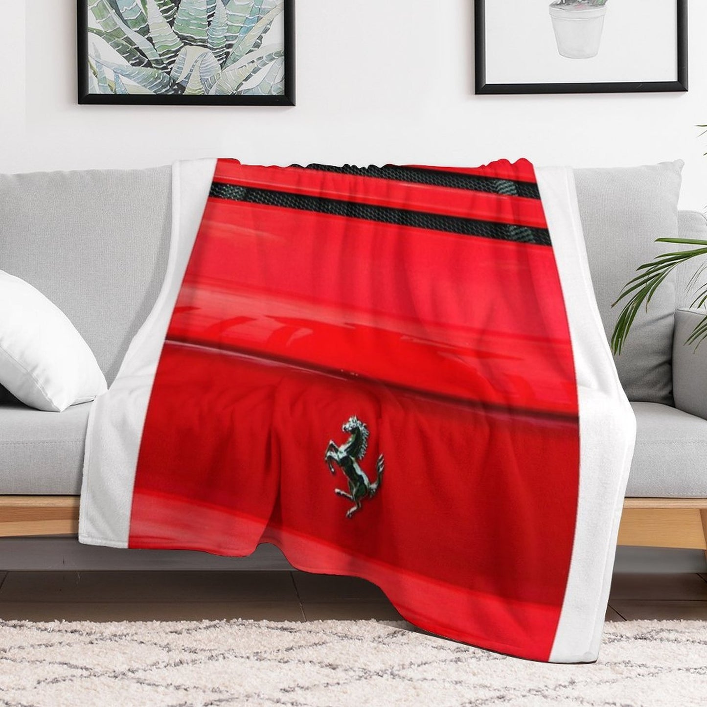 Ferrari Prancing Horse Throw Blanket