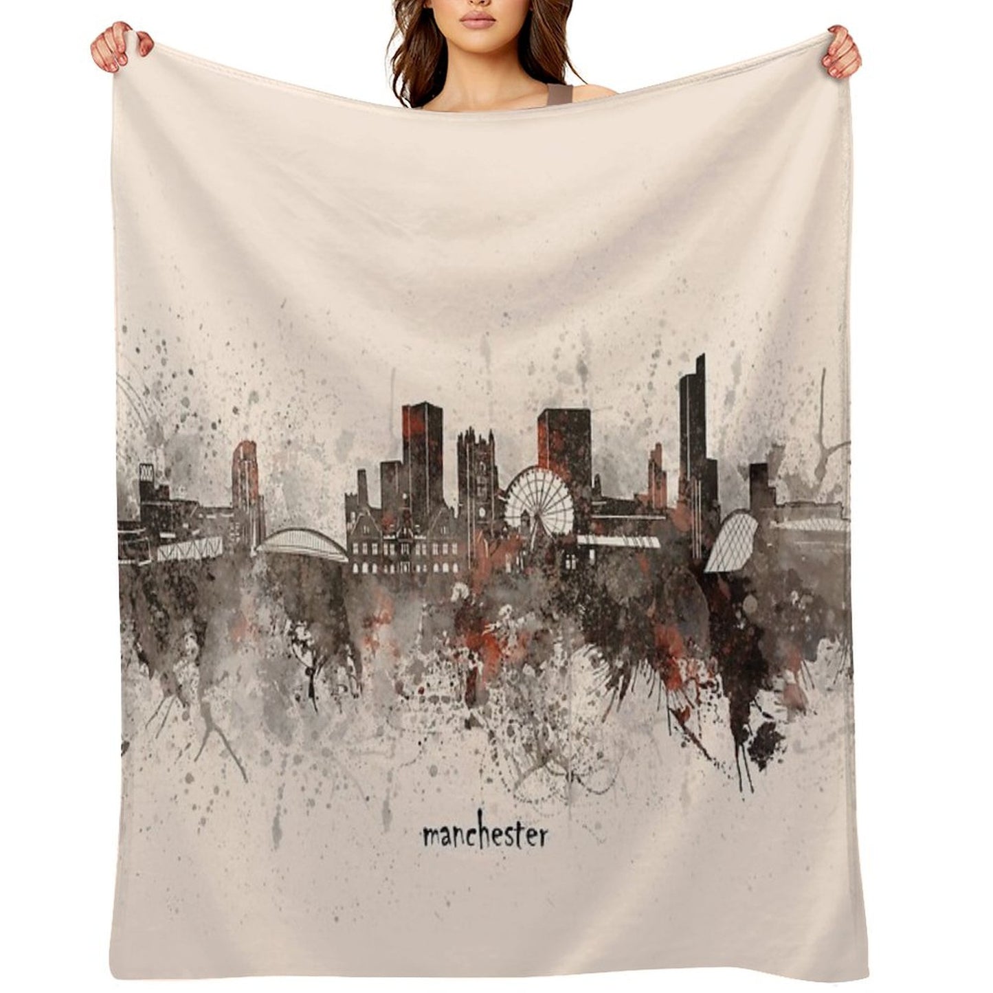 Manchester Skyline Throw Blanket