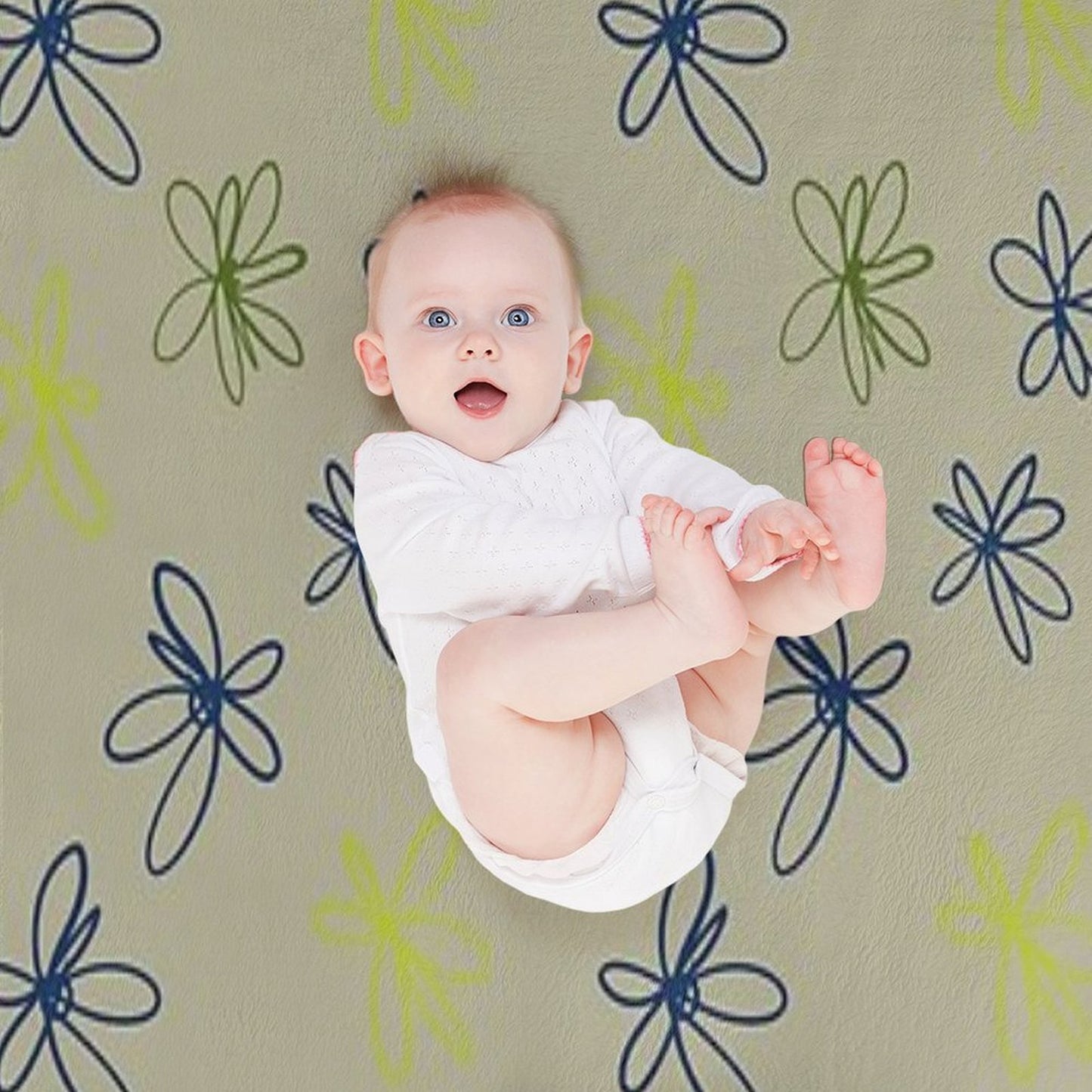 Daisy Whispers - Minimalist Leaf Pattern Throw Blanket