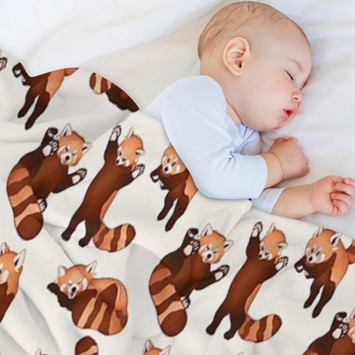 Red Panda Pattern Throw Blanket