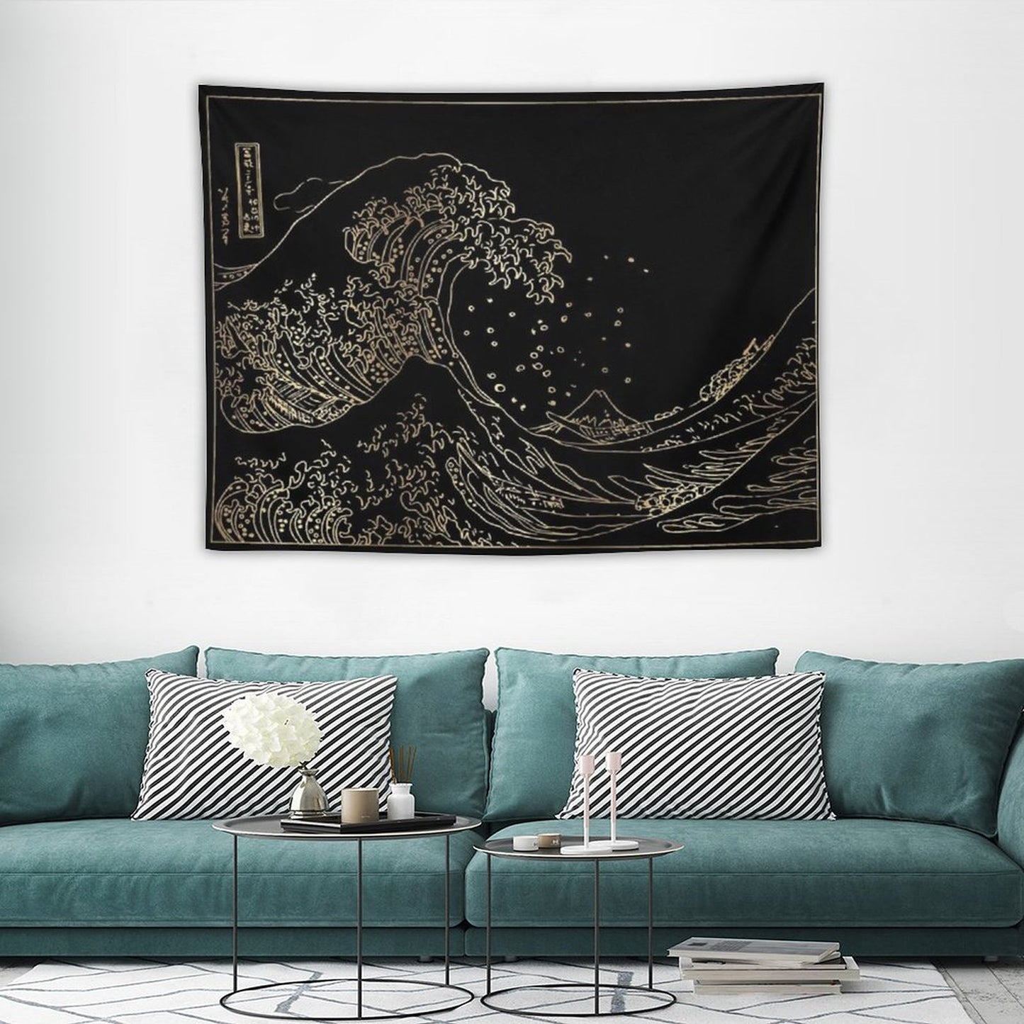 Great Wave Gold Tapestry