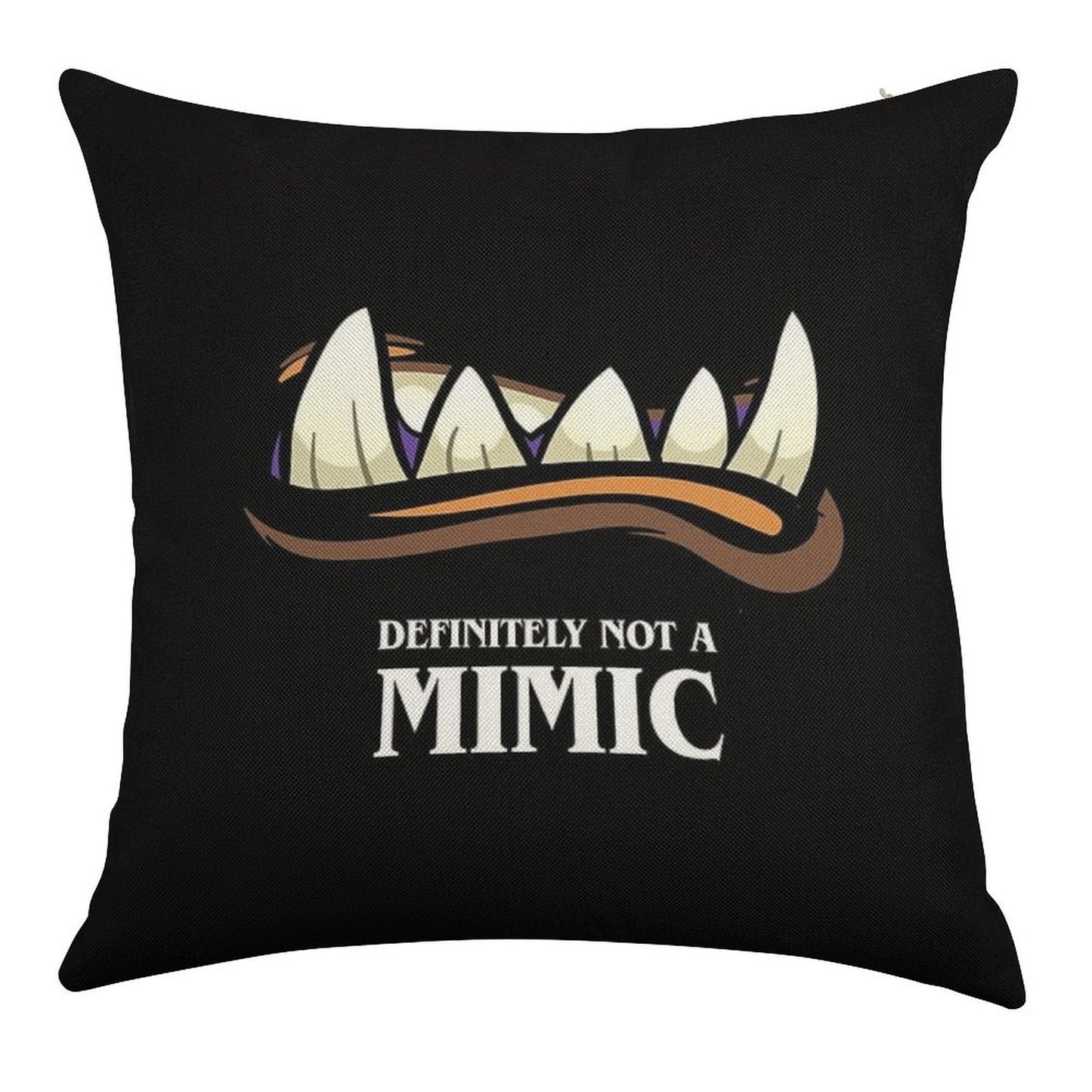 Definitely Not A Mimic Tabletop RPG Gaming Linen Throw Pillow Cover