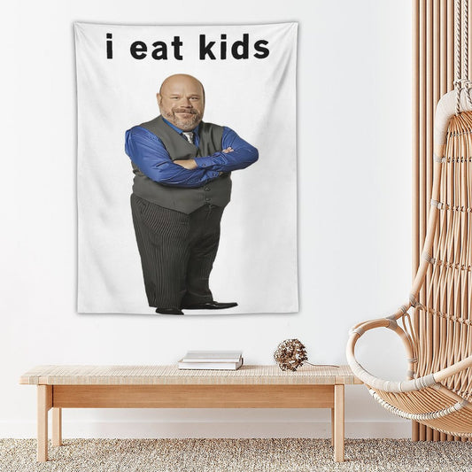 Bertram I Eat Kids Vertical Tapestry