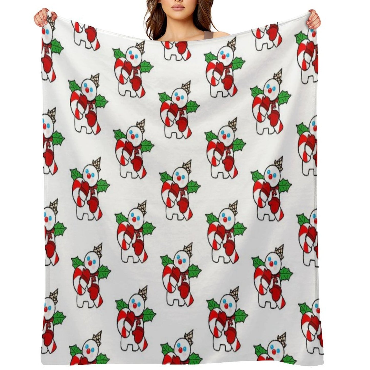 Mr. Bingle with Candy Cane Throw Blanket