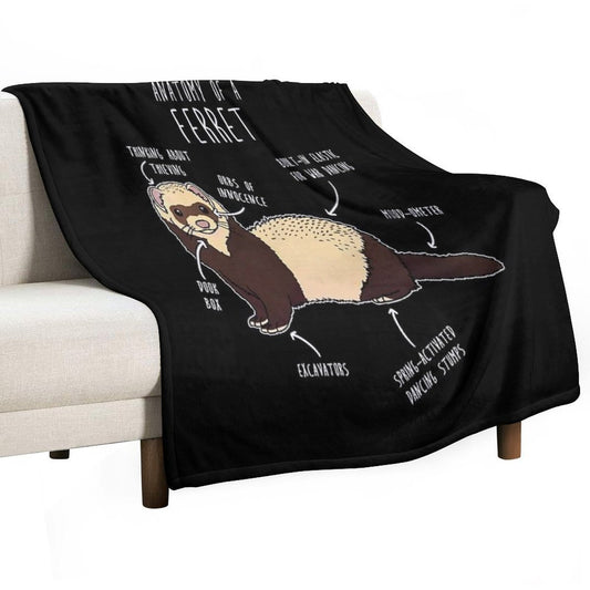 Anatomy of A Ferret Throw Blanket