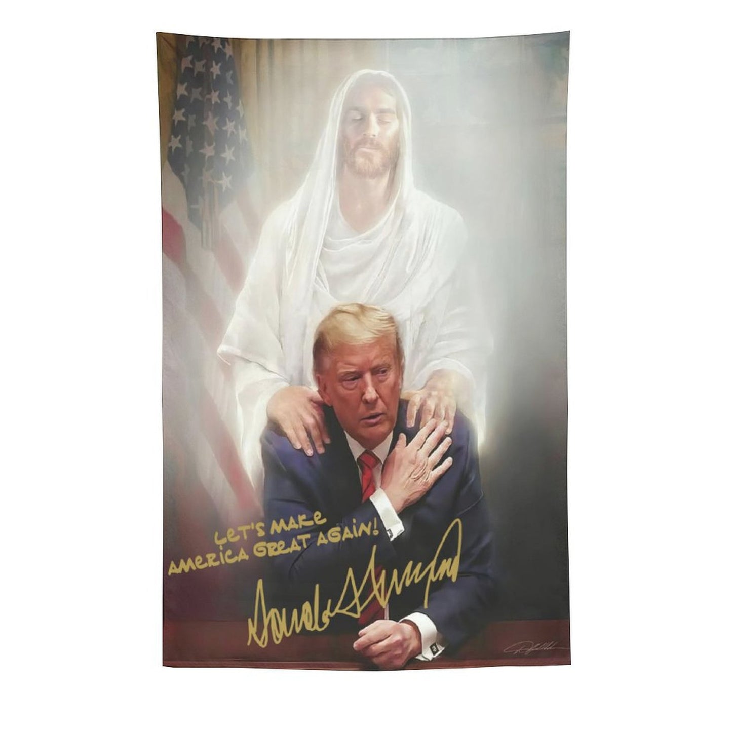 Let's MAGA Jesus Merch Tapestry