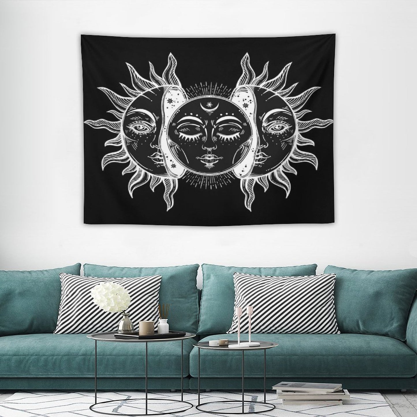 Vintage Sun And Moon Solar Eclipse Tapestry