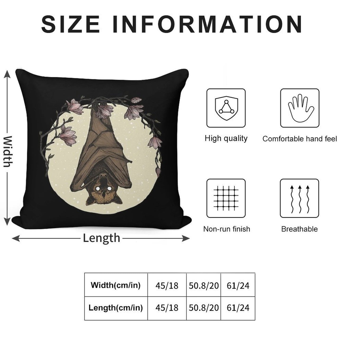 Bat Crazy Soft Luxury Feel Throw Pillow