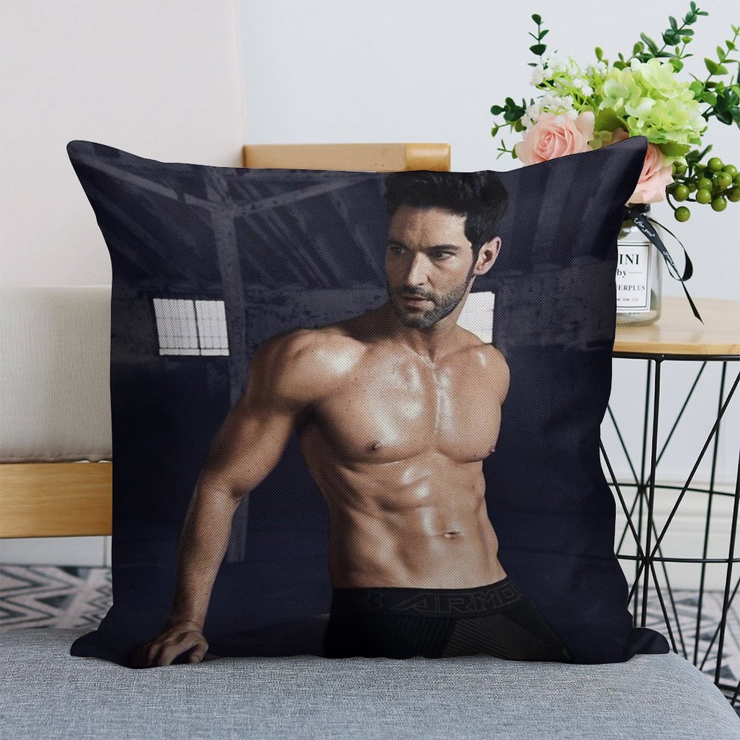 Tom Ellis Linen Throw Pillow Cover