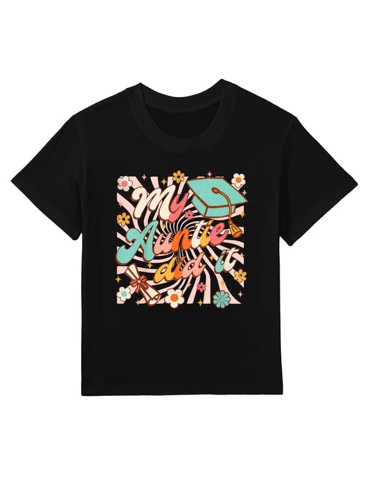 Kids Auntie Aunt Graduation Day My Auntie Did It Graduate Aunt Kids T-Shirt