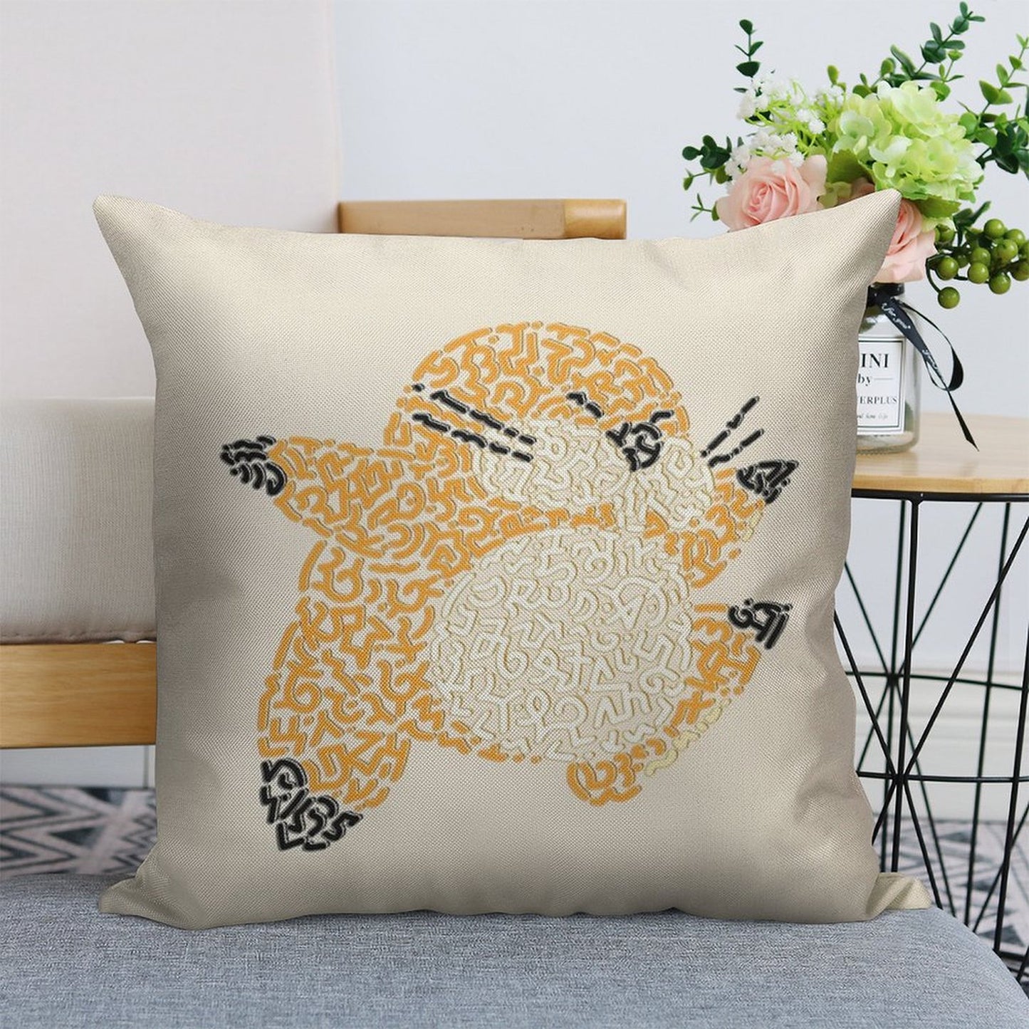 Monty Mole Linen Throw Pillow Cover