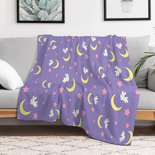 Rabbit of The Moon Throw Blanket