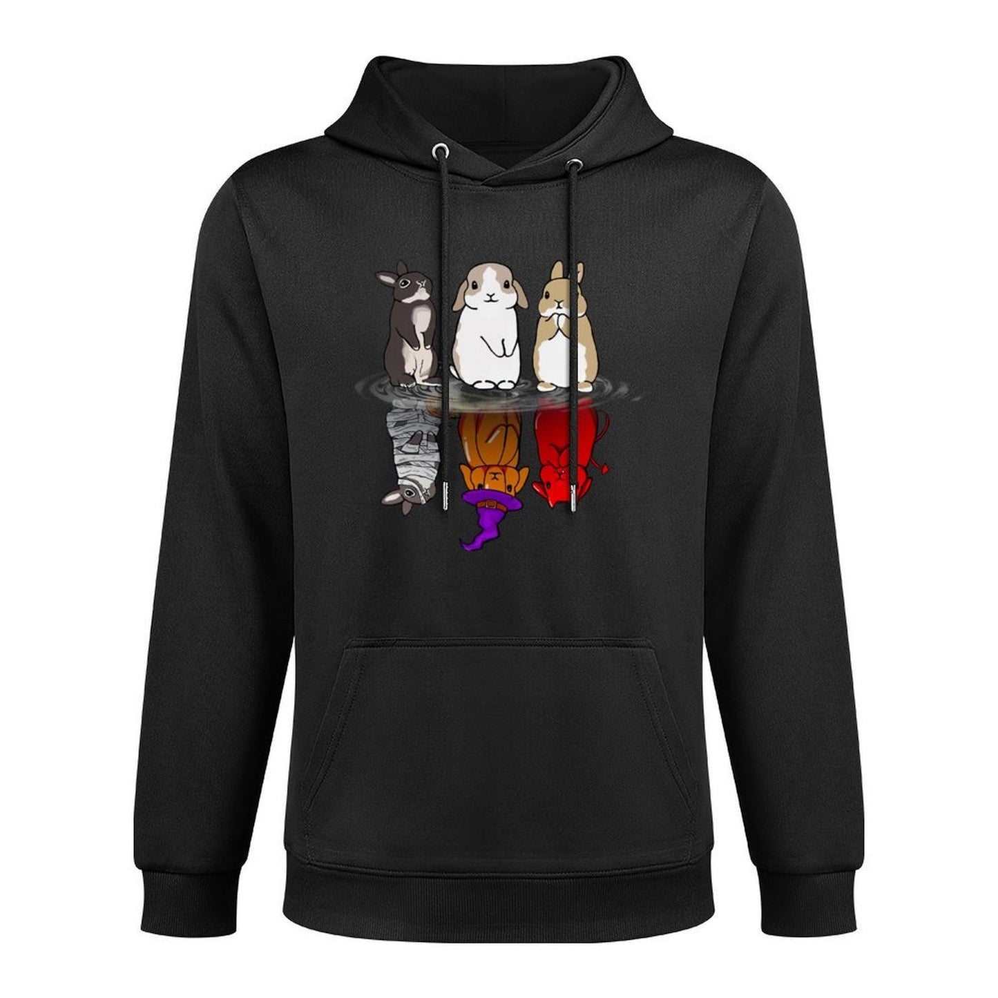 Rabbit Halloween Reflect Rabbit Halloween Mirror Bunnies Relaxed Fit Hoodie