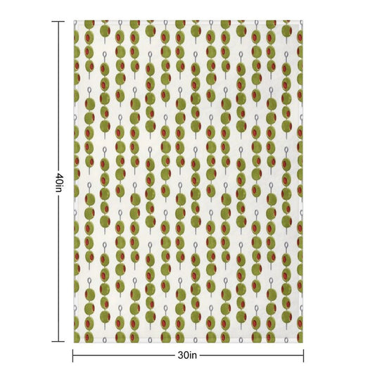Martini Cocktail Olives - Olives on A Stick Throw Blanket