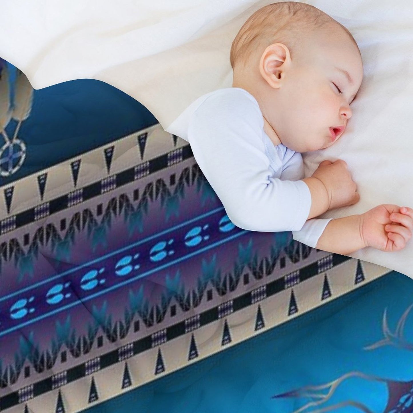 Elk Spirit (Blue) Throw Blanket