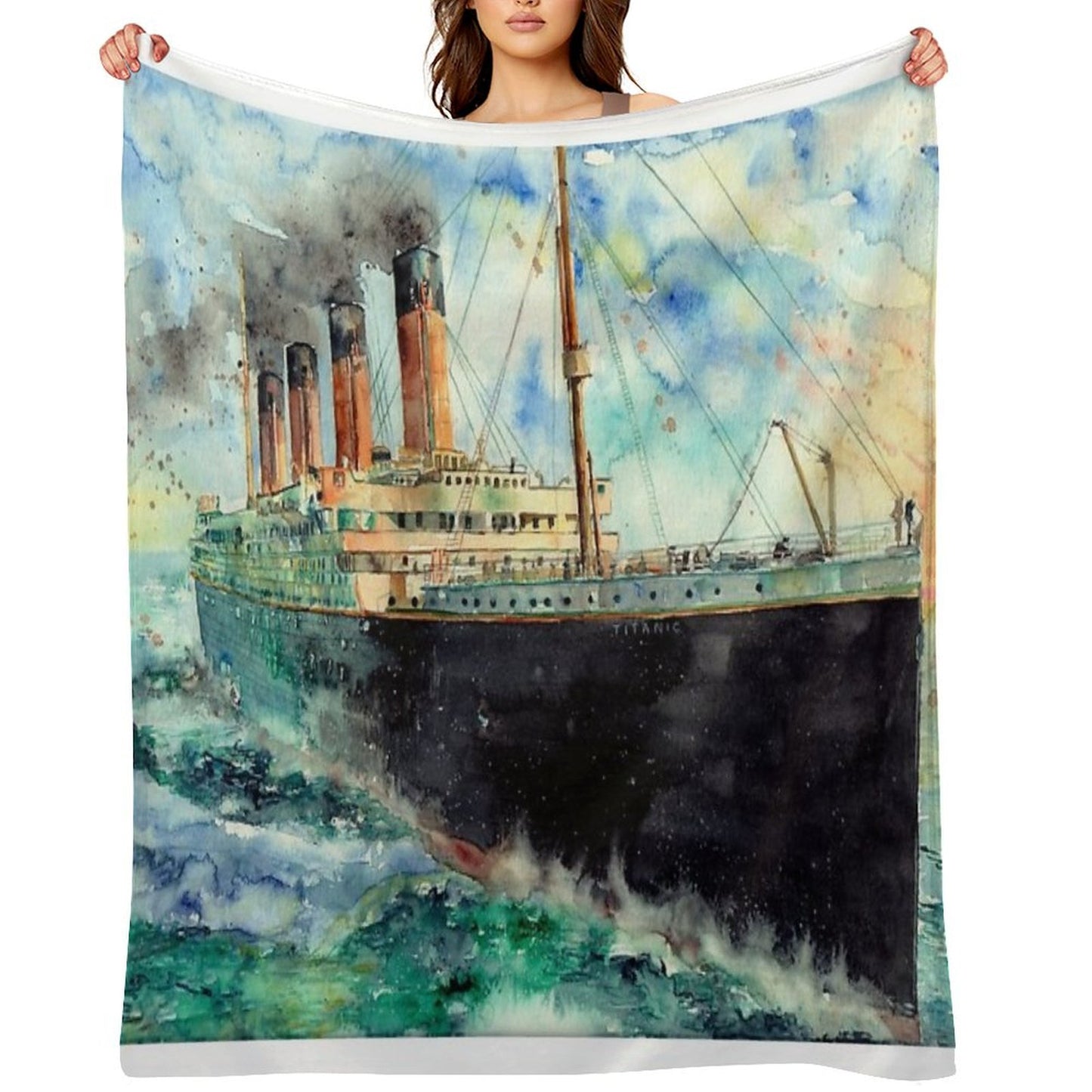RMS Titanic White Star Line Ship 1912 Throw Blanket