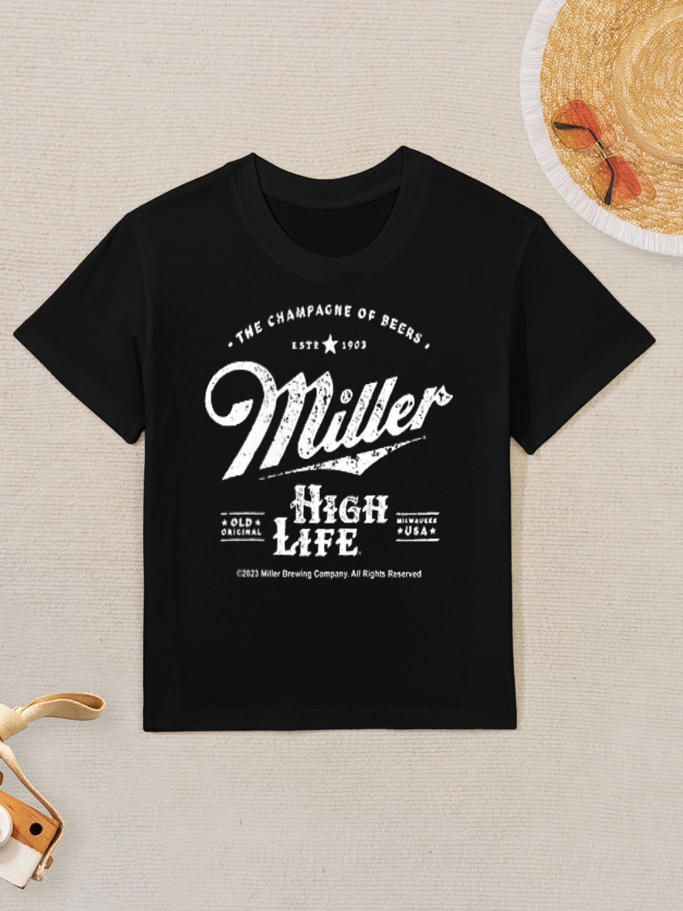 Coors Miller High Life Champagne of Beers Front And Back Kids T-Shirt