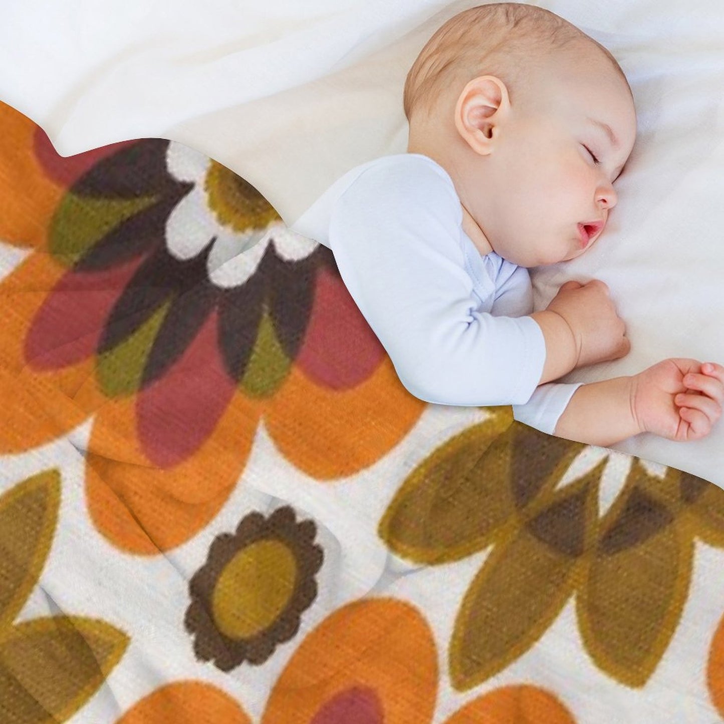Hippie Chic Flowers Throw Blanket
