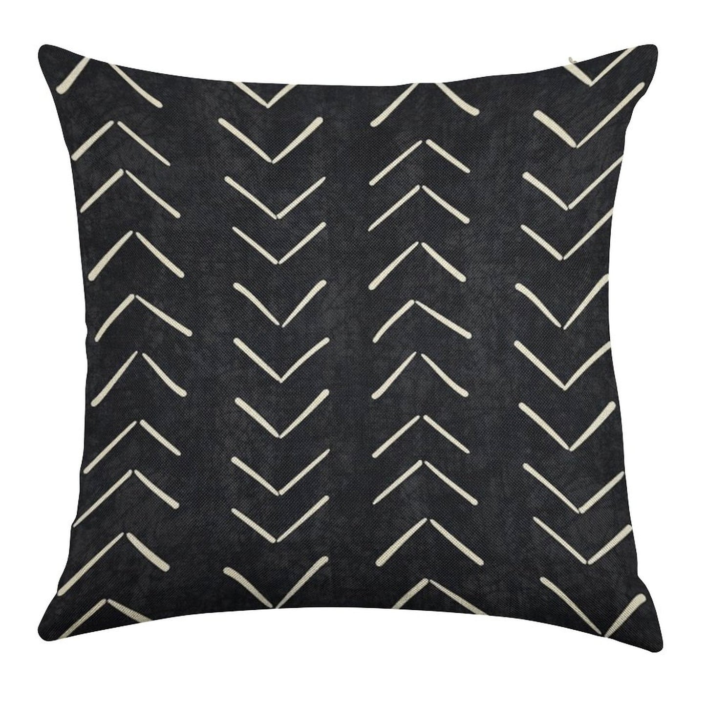 Boho Big Arrows in Black And White Linen Throw Pillow Cover