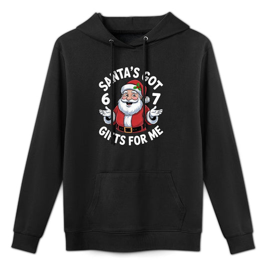 Santas Got Gifts for Me Funny 67 Six Seven Meme Christmas Adjustable Hood Hoodie