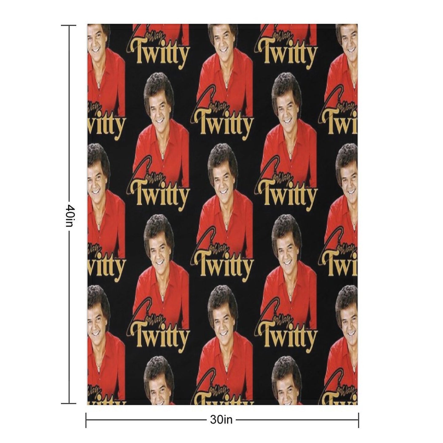 Conway Twitty ))(( Retro Country Legend Design Throw Blanket