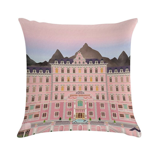 Grand Budapest Hotel Poster Wes Movie Rushmore Soft Decorative Cover Throw Pillow