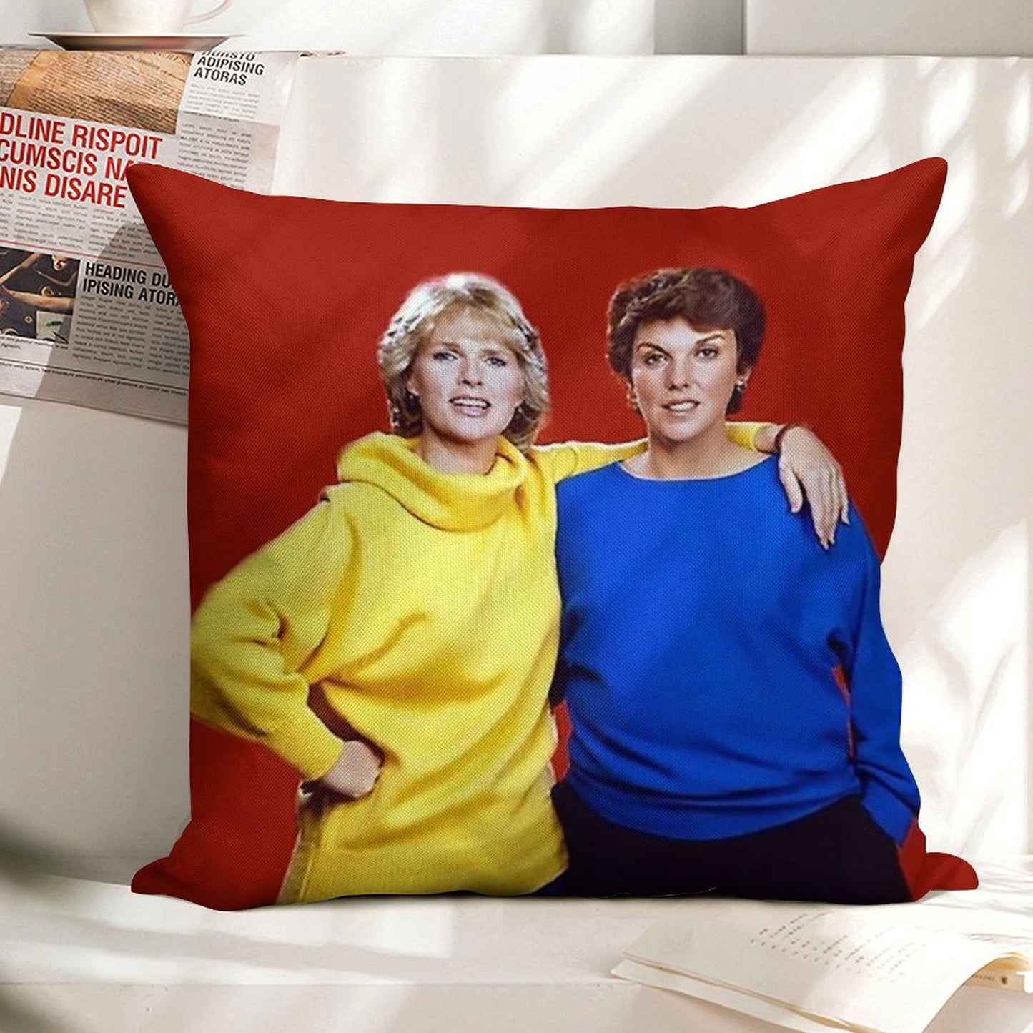 Cagney And Lacey Linen Throw Pillow Cover