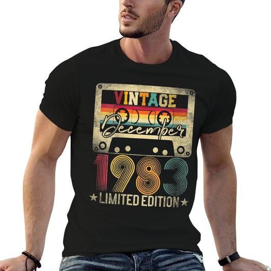 Womens December 1983 40th Birthday Gift Limited Edition Vintage Oversized Silhouette T-Shirt