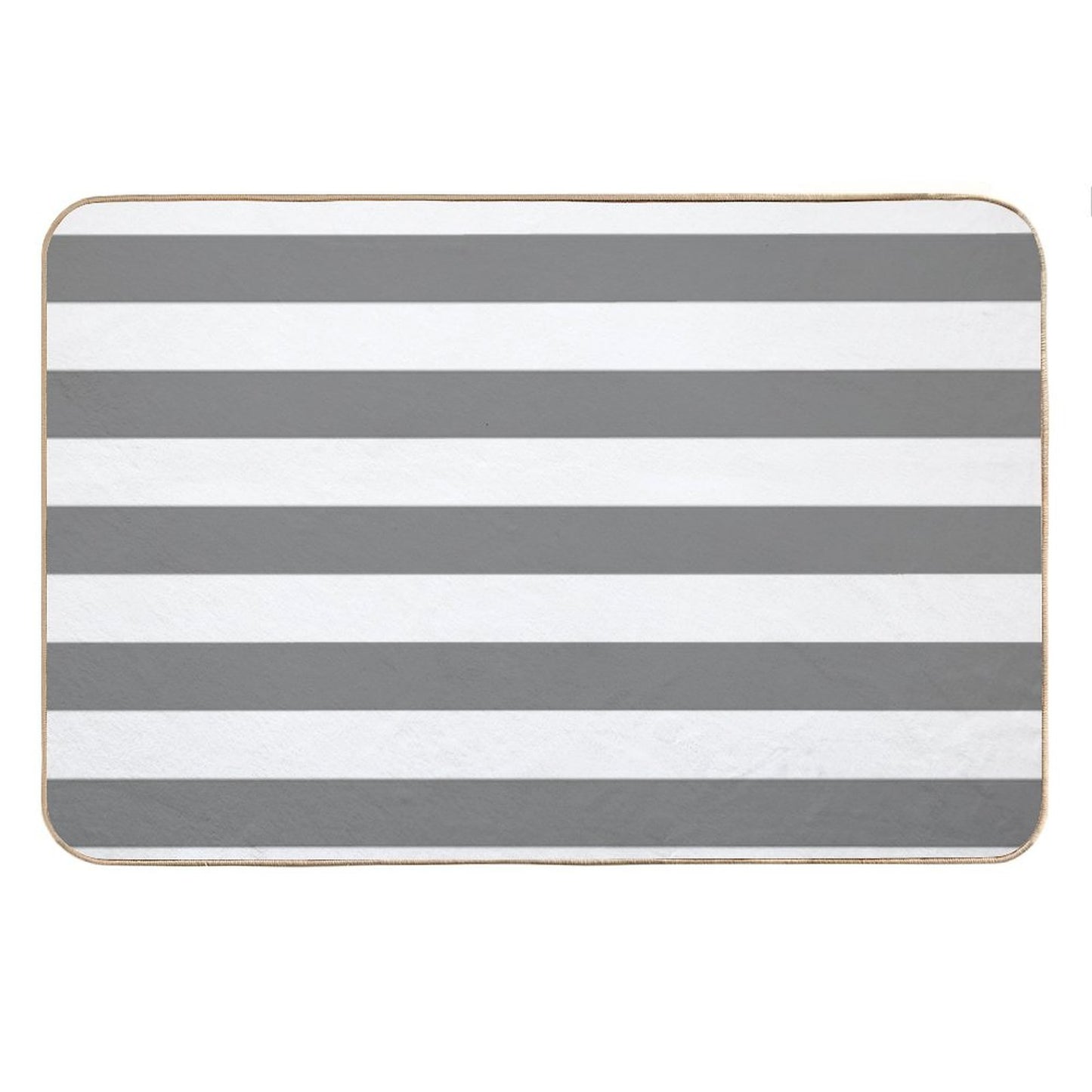 GRAY AND WHITE STRIPES Bath Mat