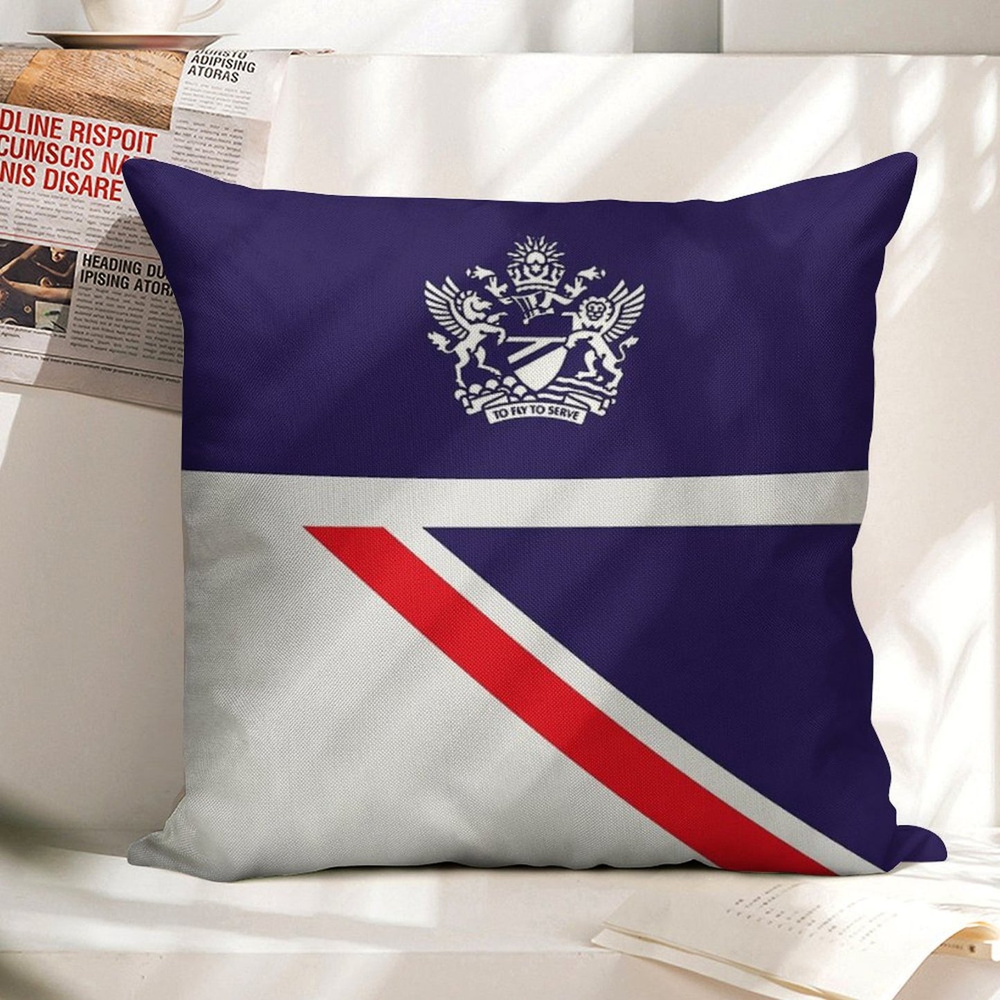 British Airways Landor Design Linen Throw Pillow Cover