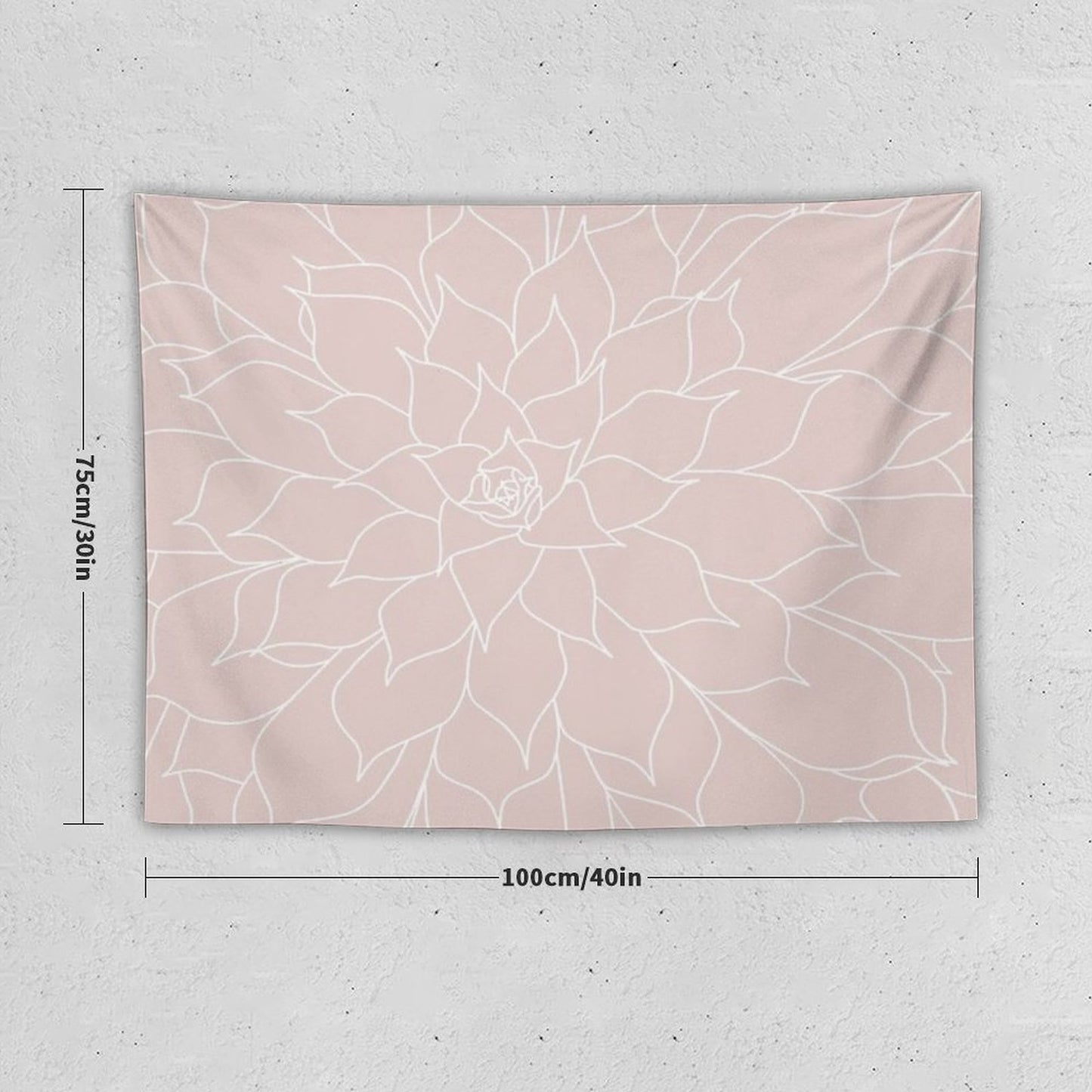 Blush Pink Succulent Tapestry