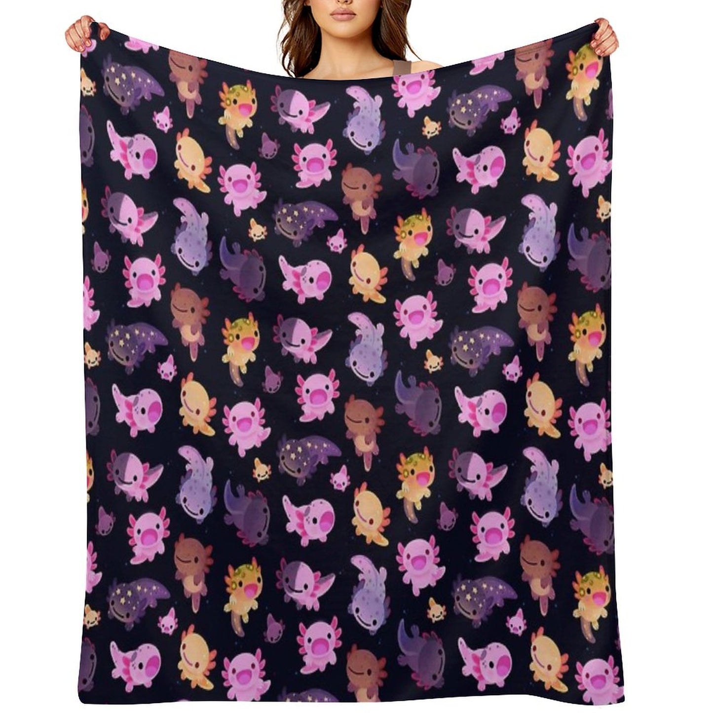 Happy Axolotl Throw Blanket