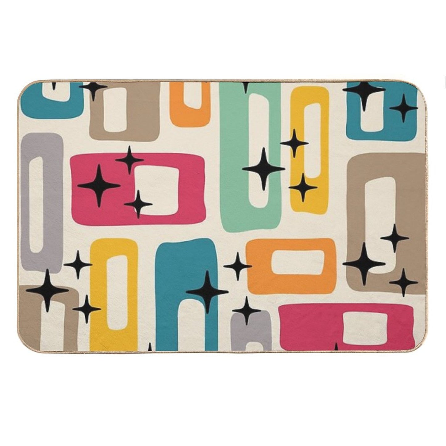 Retro Mid Century Modern Abstract Pattern 154 Bath Mat