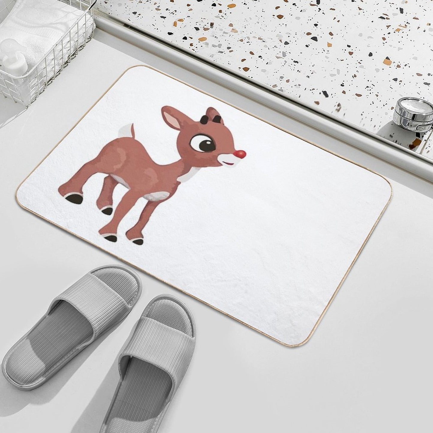 Classic Rudolph © GraphicLoveShop Bath Mat