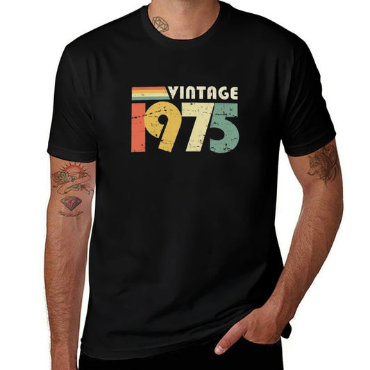 Vintage 1975, 50th Birthday Gift Distressed Design  Graphic-printed T-Shirt