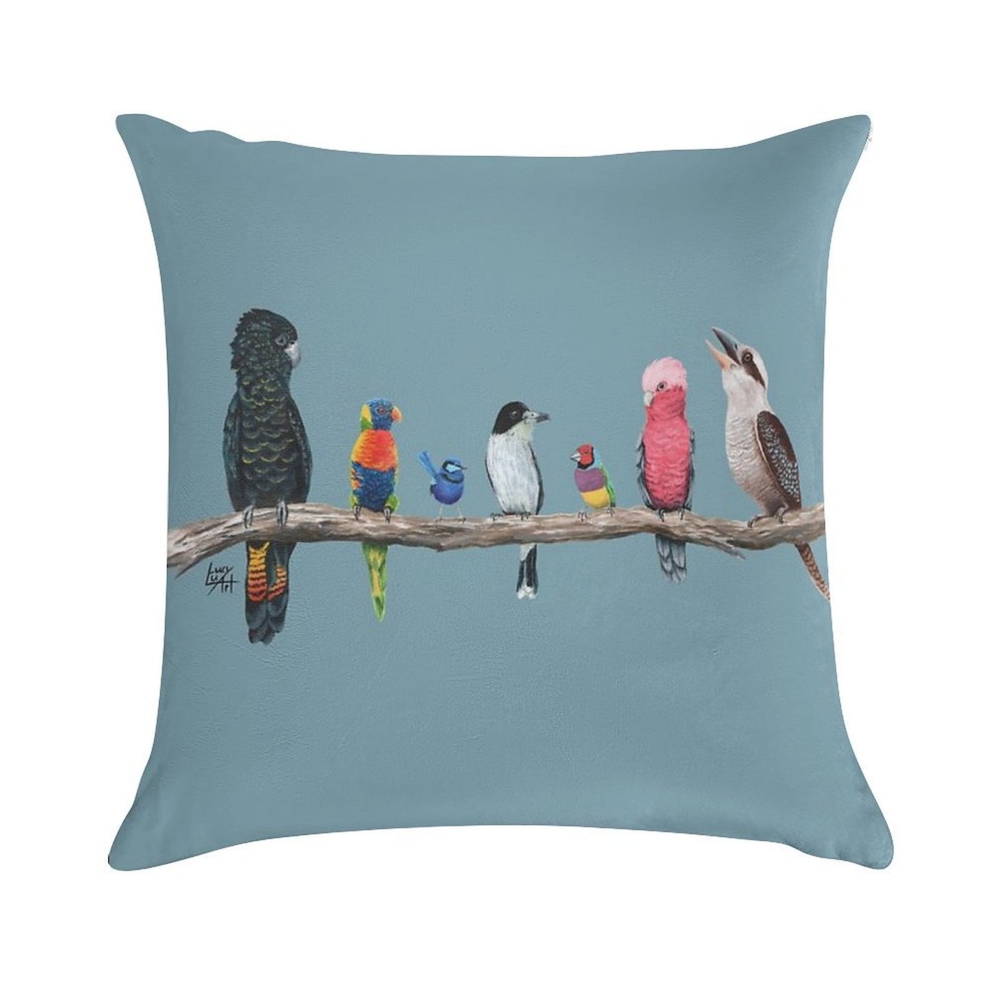 Australian Birds Soft Washable Throw Pillow