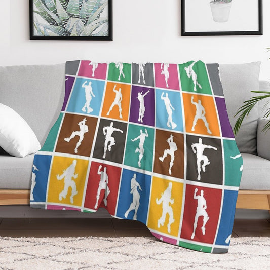Battle Royale Victory Dance Rainbow Lattice Funny Throw Blanket