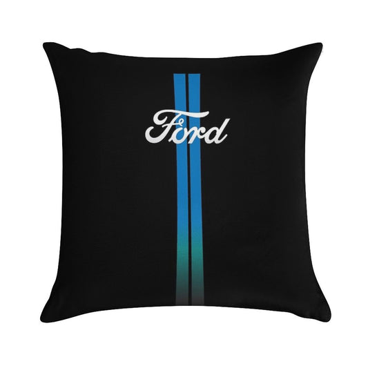 Retro Ford Stripes Soft Shrink-Resistant Throw Pillow