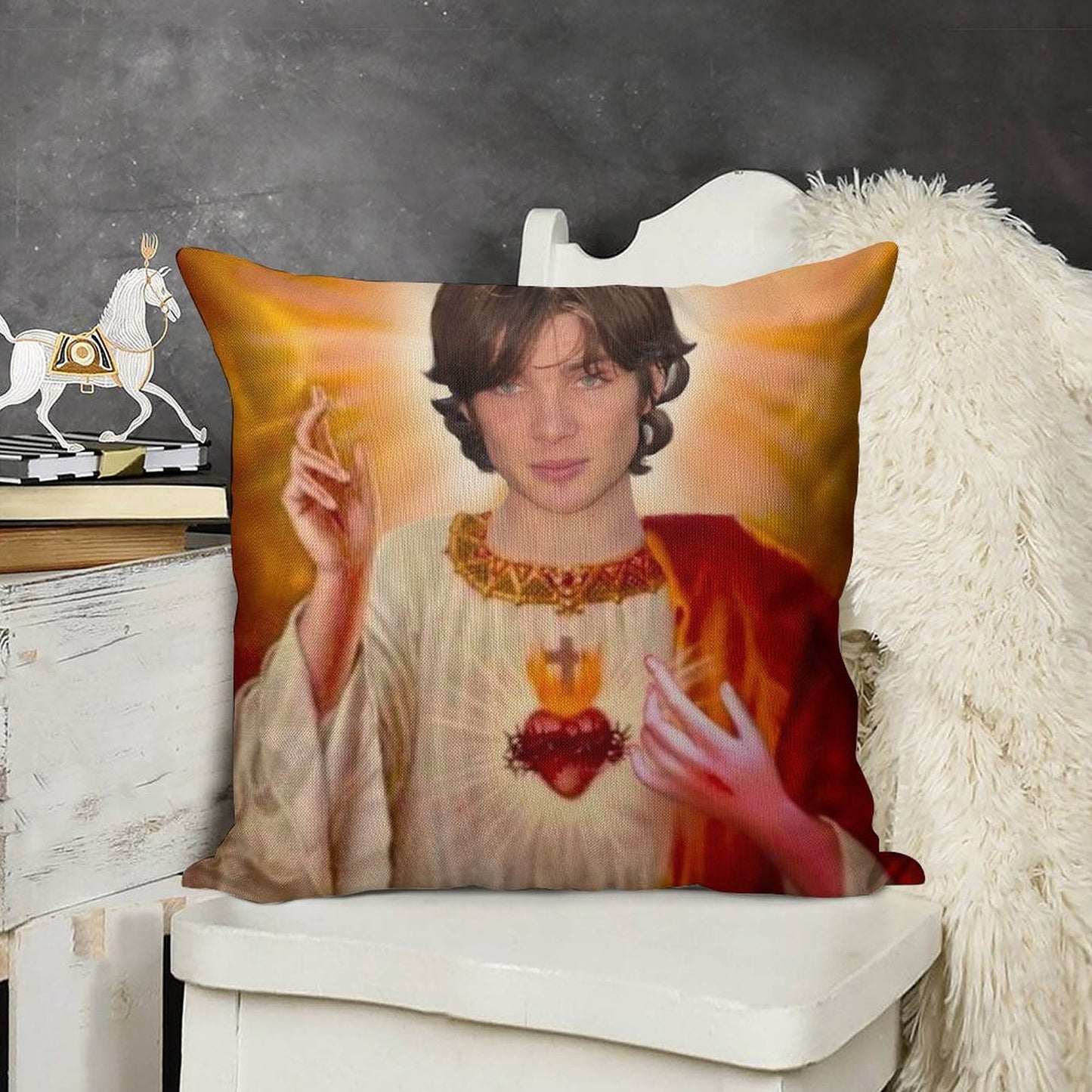 Holy Cillian Murphy Linen Throw Pillow Cover