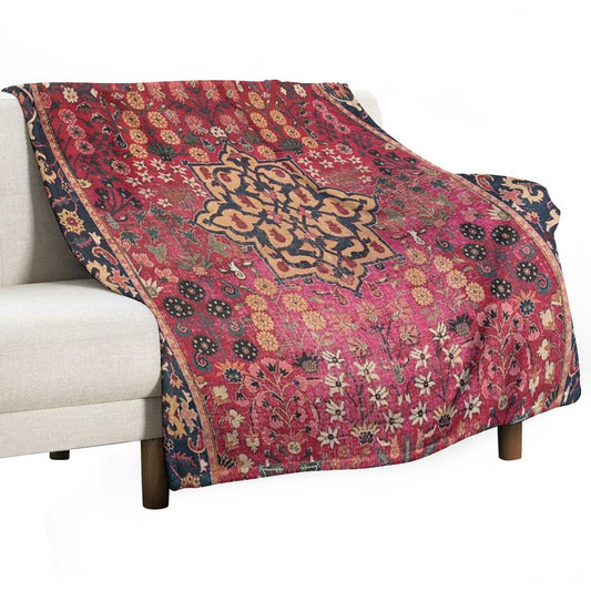 17th Century Persian Vase Carpet Print Throw Blanket