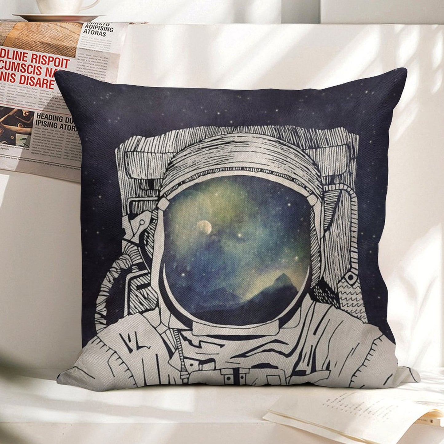 Dreaming Of Space Linen Throw Pillow Cover