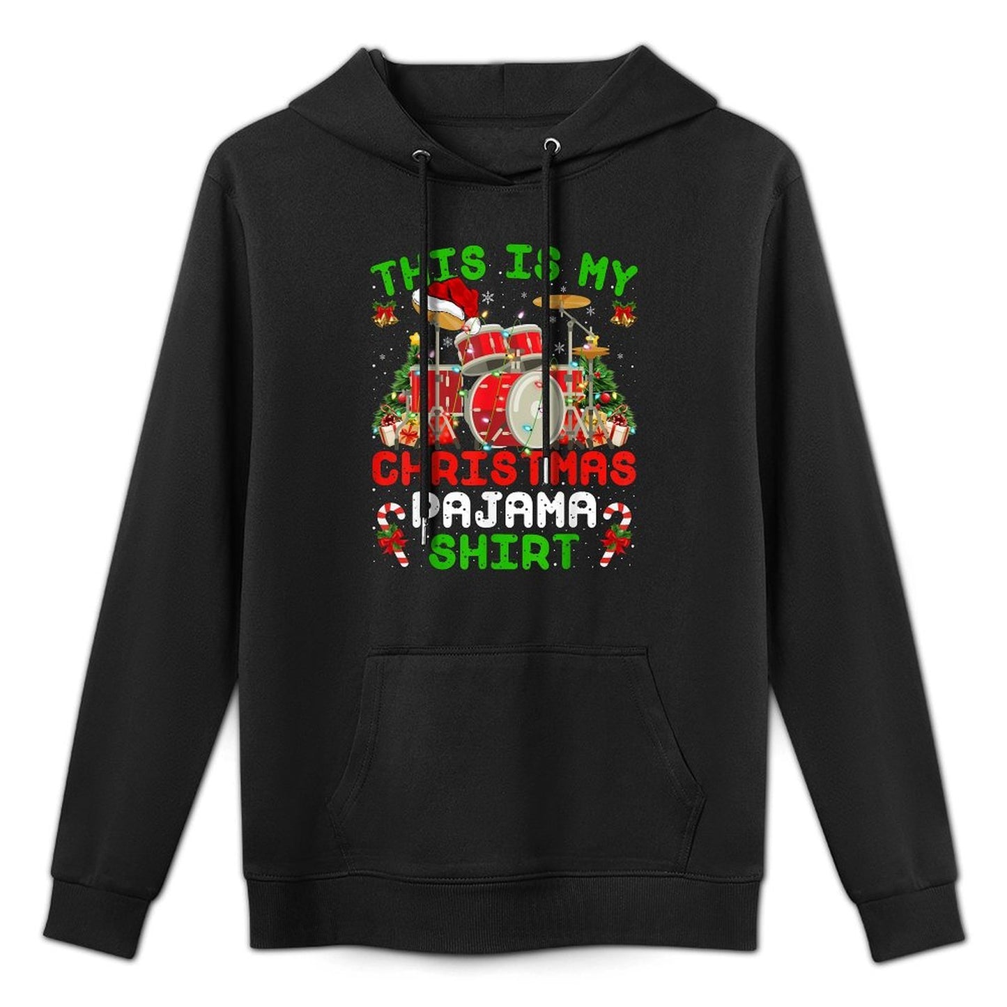 Funny This Is My Christmas Pajama Drum Kit Christmas Breathable Fabric Hoodie