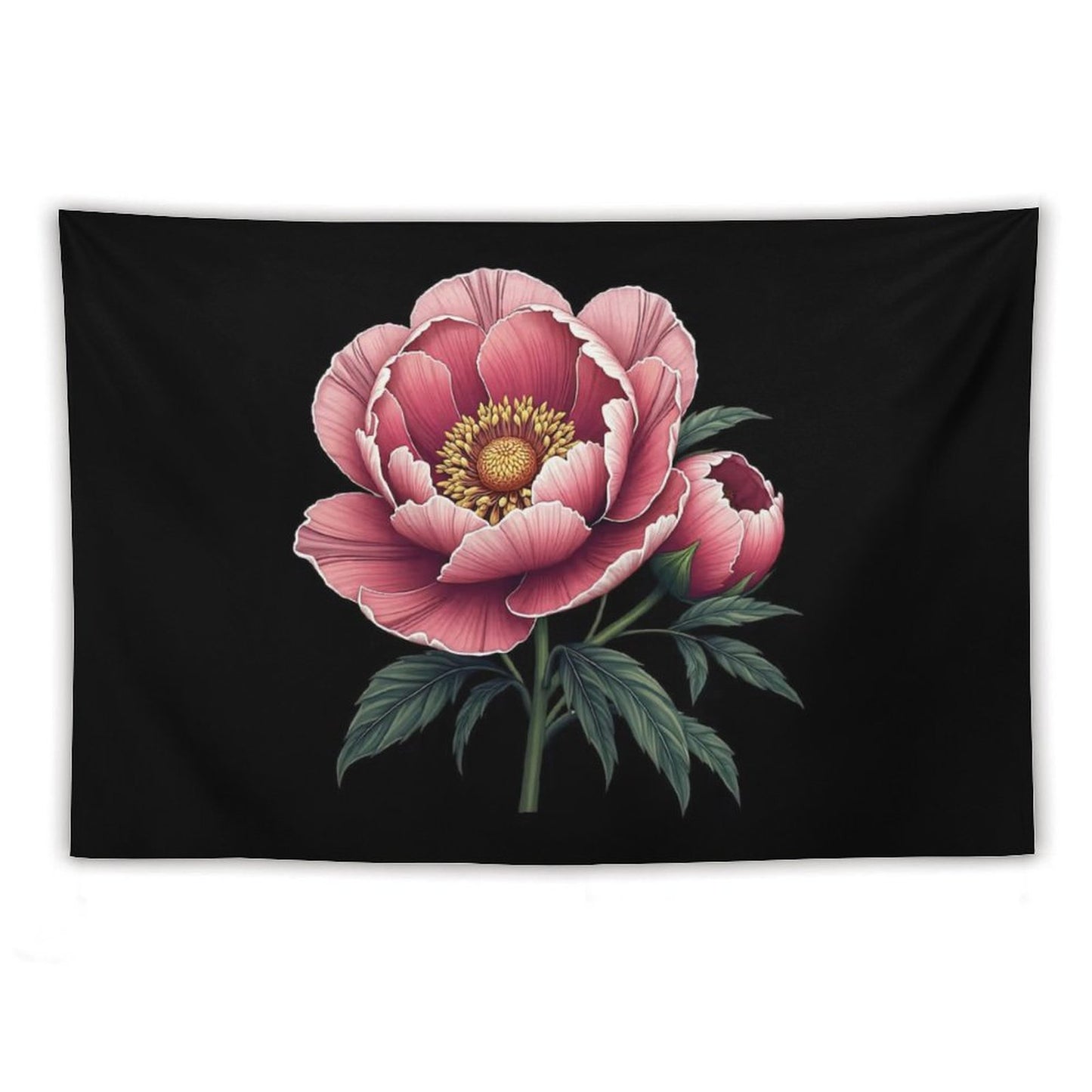 Elegant Peony Flower Graphic Tapestry