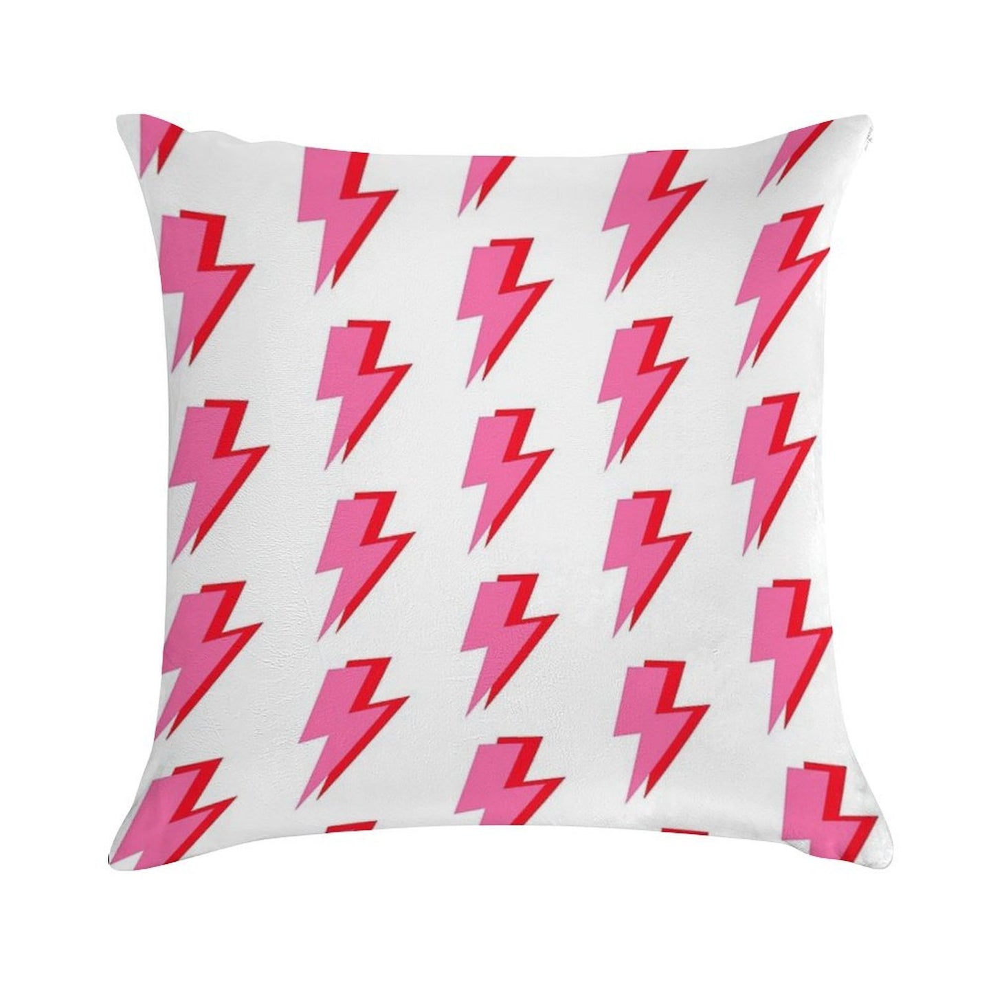 Pink And Red Lightning Soft Skin-Friendly Throw Pillow