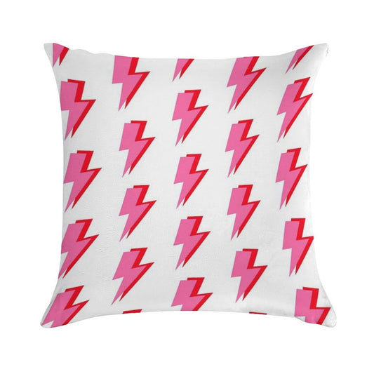 Pink And Red Lightning Soft Skin-Friendly Throw Pillow