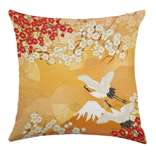 Beautiful Kimono of Japan Linen Throw Pillow Cover